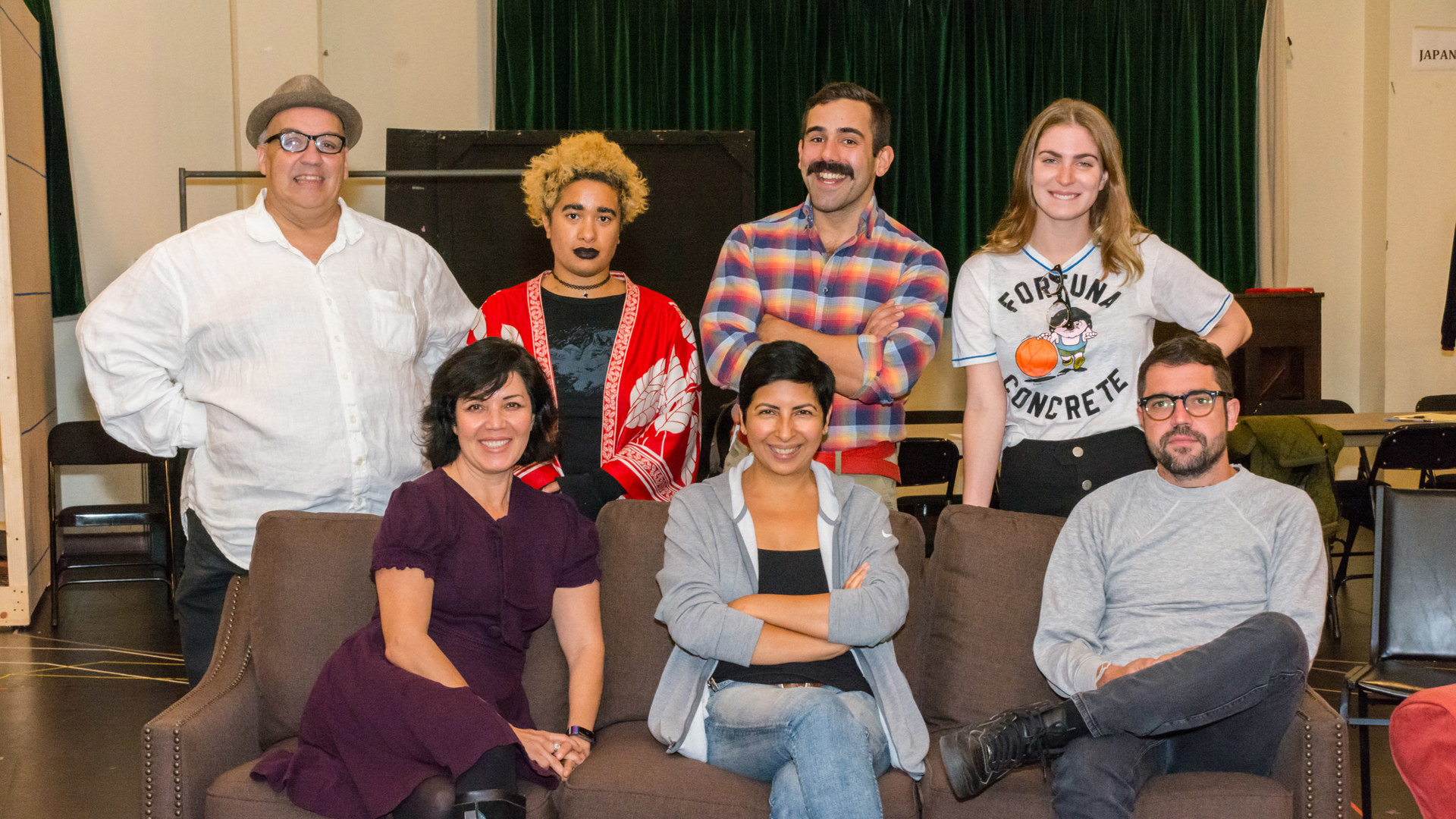 Los Angeles writers standing and sitting