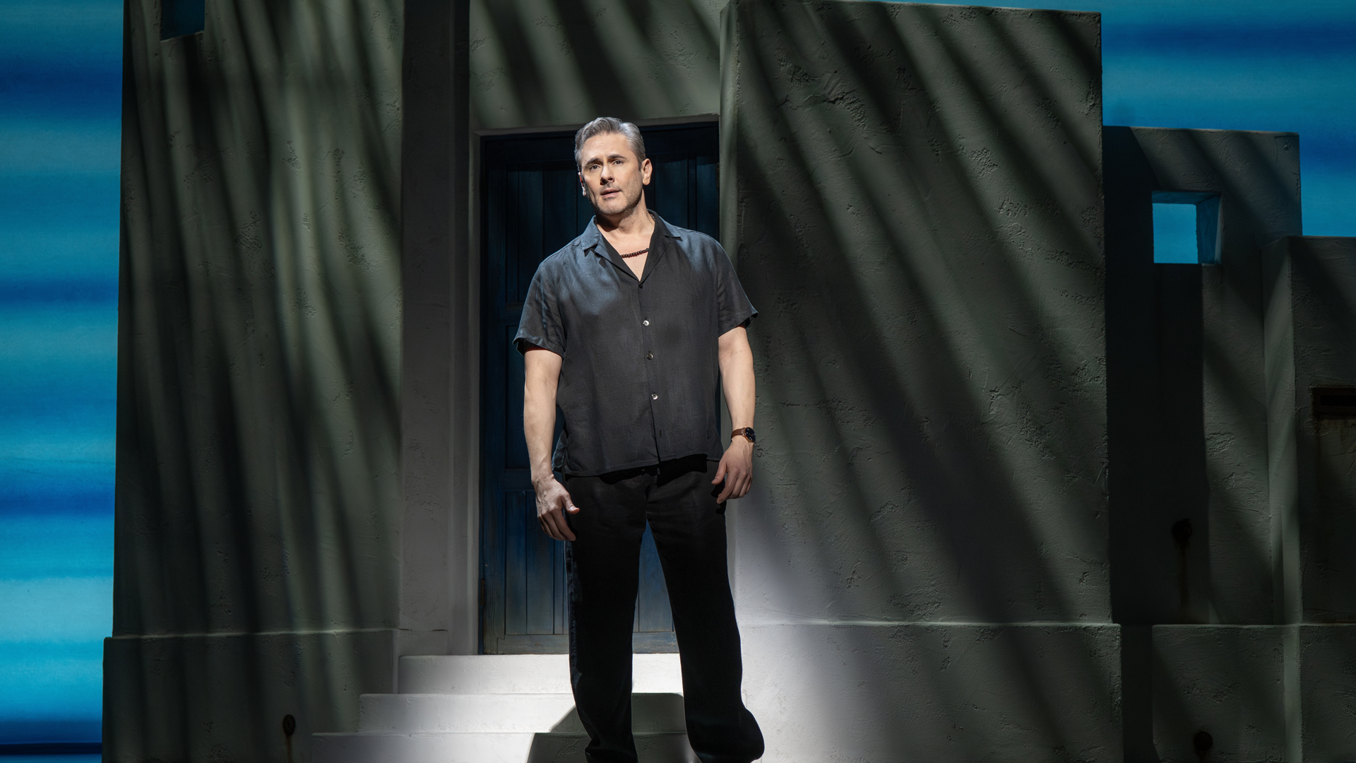 On Stage Victor Wallace in MAMMA MIA!